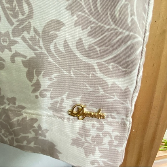 DYORK JEANS Brazil Pencil Skirt Pockets Side Zip Denim Cream Floral - Picture 11 of 11